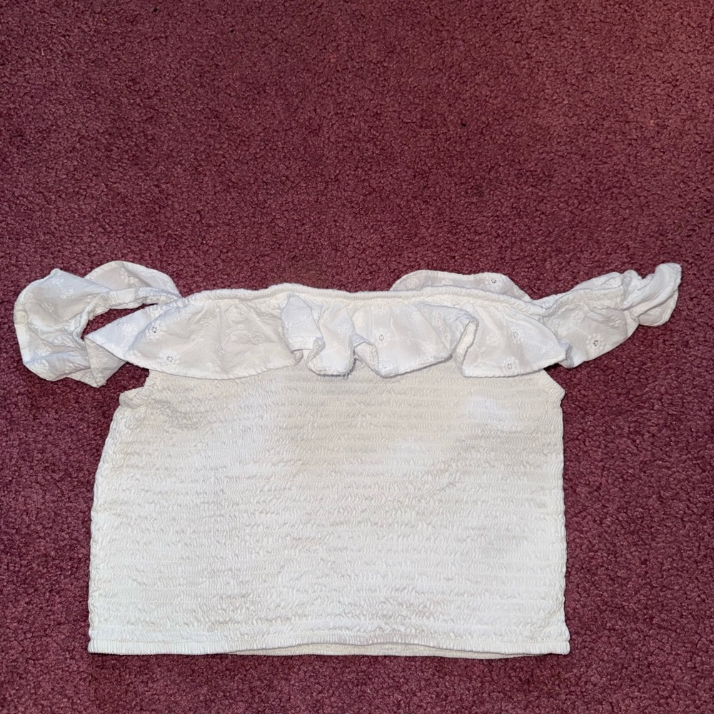 Target White Ruffled Off-Shoulder Blouse